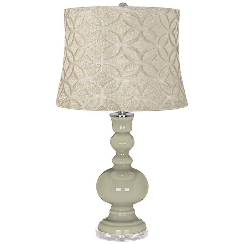 Image 1 Svelte Sage Muted Gold Circle Shade Apothecary Table Lamp