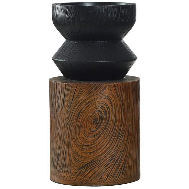 Image 1 Sveltwood 15" Brown And Black Resin Vase