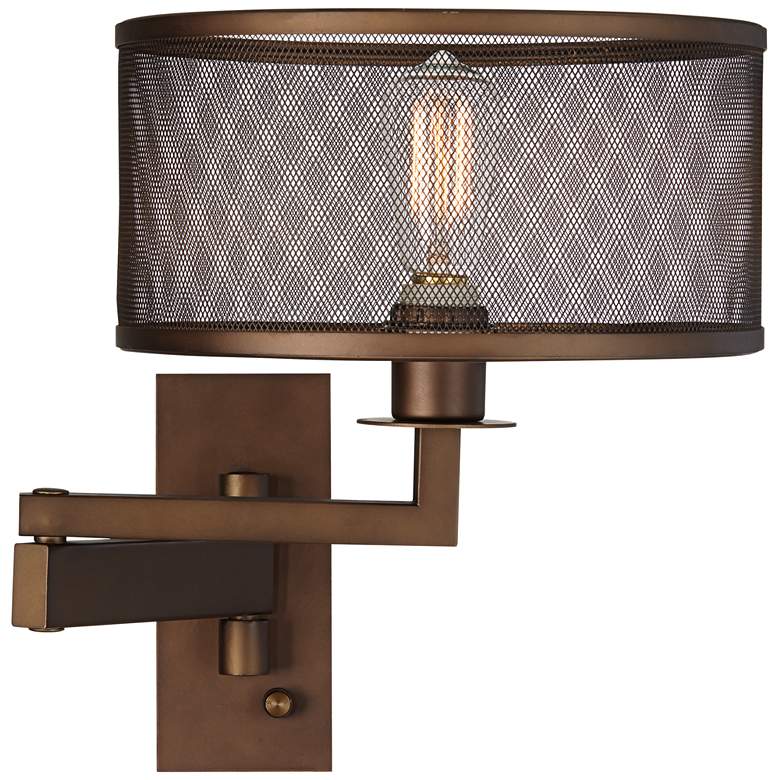 Image 1 Svende Oil Rubbed Bronze Plug-In Swing Arm Wall Lamp