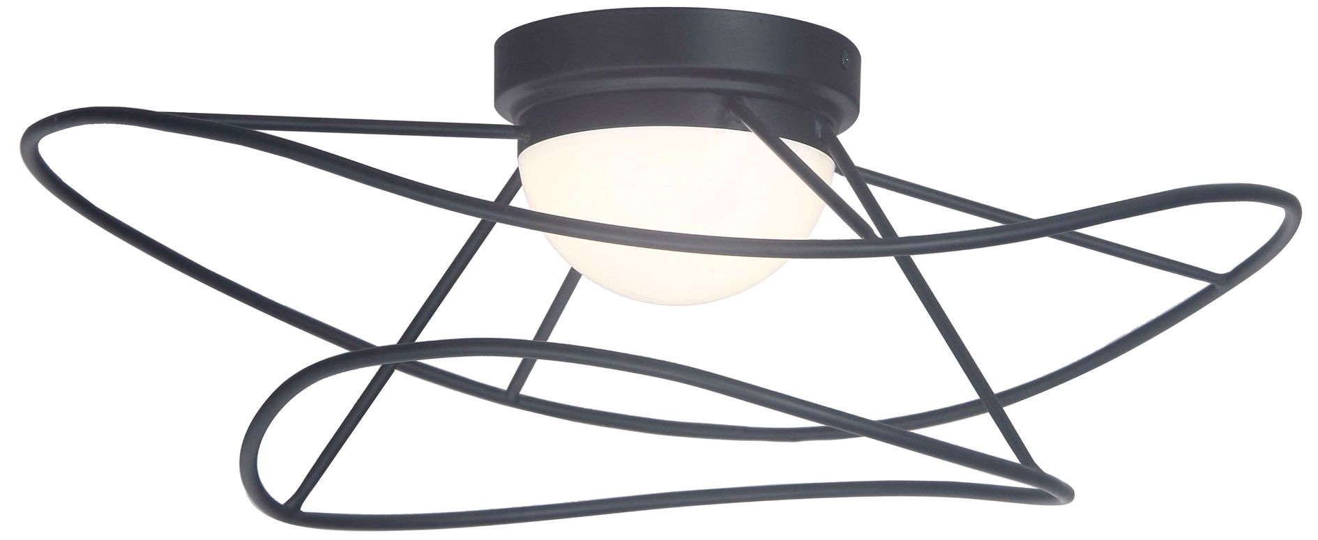 Svetlana 18" Wide Matte Black, White LED Flush Mount