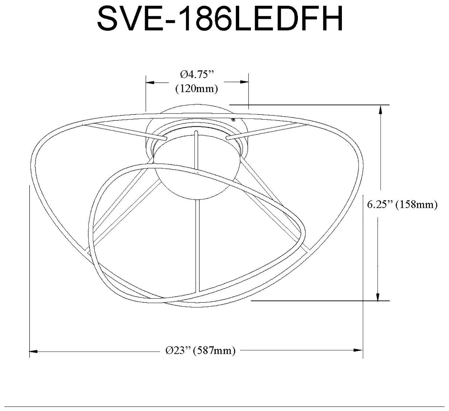 Svetlana 18" Wide Matte Black, White LED Flush Mount
