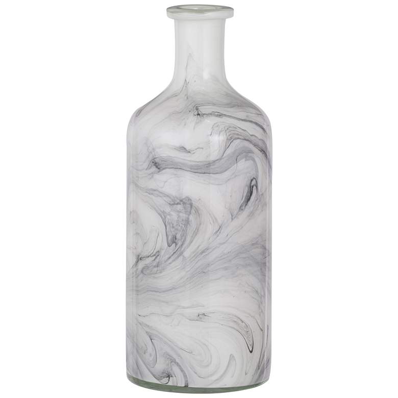 Image 1 Svirla 15.6" White and Black Swirl Vase