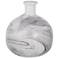 Svirla 9.1" White and Black Round Swirl Vase