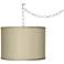 Swag Style 13 1/2" Wide Sesame Faux Silk Shade Plug-In Chandelier