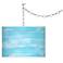 Swag Style Barnyard Blue Giclee Shade Plug-In Chandelier