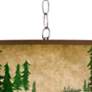 Swag Style Bear Lodge Giclee Shade Rustic Plug-In Chandelier