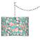 Swag Style Cherry Blossoms Giclee Shade Plug-In Chandelier