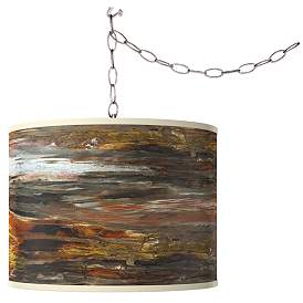 Image1 of Swag Style Embracing Change Giclee Shade Plug-In Chandelier
