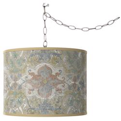 Swag Style Lucrezia Giclee Shade Plug-In Chandelier