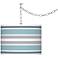 Swag Style Multi Color Stripes Shade Plug-In Chandelier