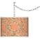 Swag Style Peach Bamboo Trellis Giclee Plug-In Chandelier