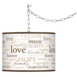 Swag Style Positivity Shade Plug-In Chandelier
