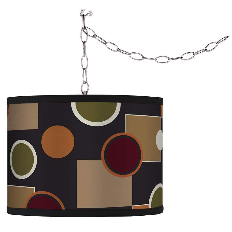 Image 1 Swag Style Retro Medley Shade Plug-In Chandelier