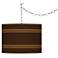 Swag Style Saratoga Stripe Shade Plug-In Chandelier