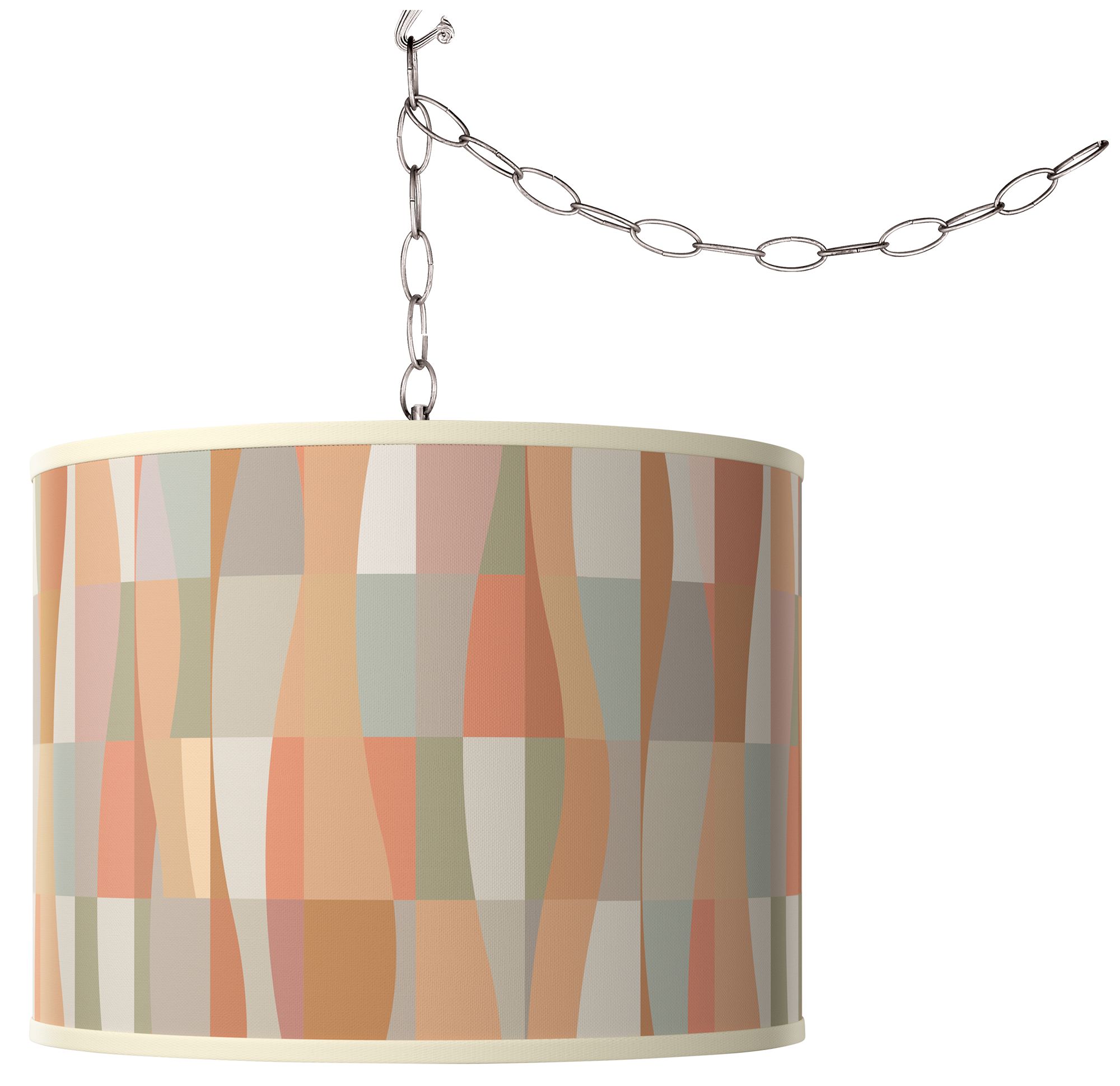 Image Swag Style Sedona Giclee Shade Plug-In Chandelier