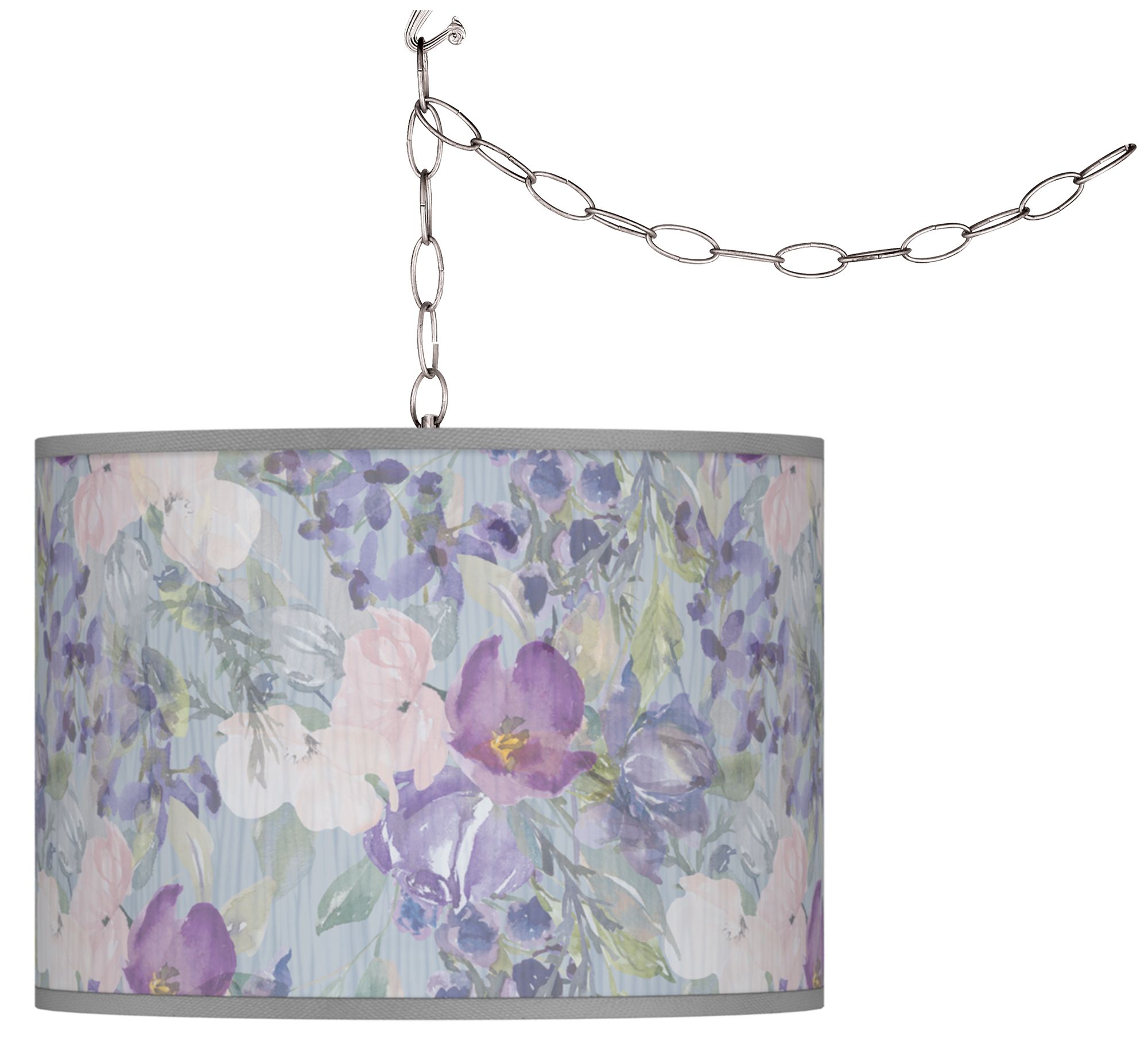 purple plug in chandelier