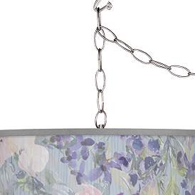 Image2 of Swag Style Spring Flowers Giclee Shade Plug-In Chandelier more views