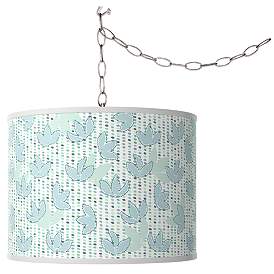 Image1 of Swag Style Spring Giclee Shade Plug-In Chandelier