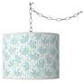 Swag Style Spring Giclee Shade Plug-In Chandelier