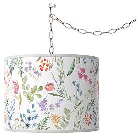 Image1 of Swag Style Spring's Joy Giclee Shade Plug-In Chandelier