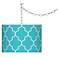 Swag Style Tangier Blue Shade Plug-In Chandelier