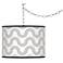 Swag Style Wave Giclee Shade Plug-In Chandelier