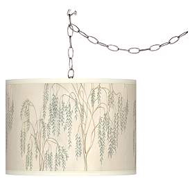 Image2 of Swag Style Weeping Willow Giclee Shade Plug-In Chandelier