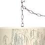 Swag Style Weeping Willow Giclee Shade Plug-In Chandelier