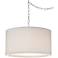 Swag Style White Laser-Cut Double Shade Plug-In Chandelier
