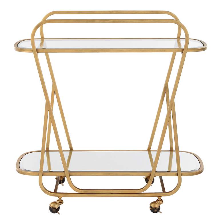 Image 2 Swain 35 3/4" Wide Gold Serving Cart
