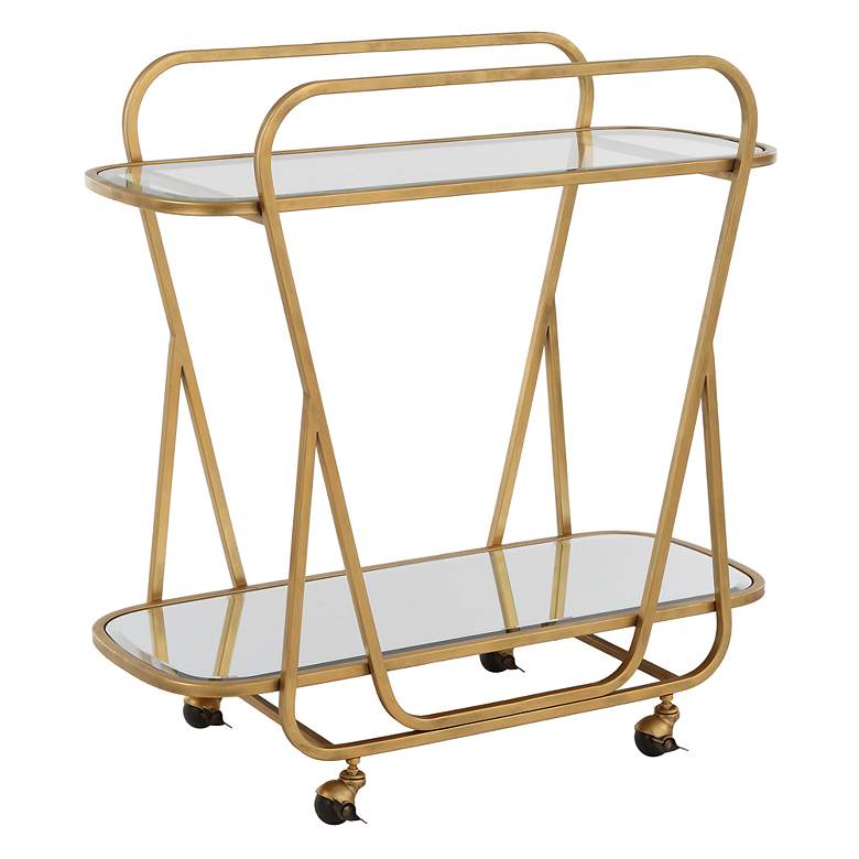 Image 3 Swain 35 3/4" Wide Gold Serving Cart more views