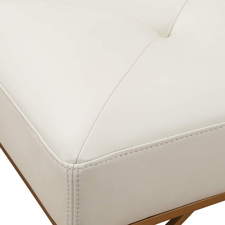 Image 6 Swale 53" Wide White and Brass Bench more views