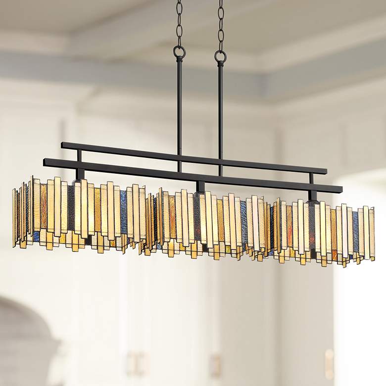 Image 1 Swallow 41 1/4" Wide Art Glass Kitchen Island Light Pendant