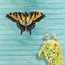 Swallowtail Butterfly 11"W Gold Blue Capiz Shell Wall Decor