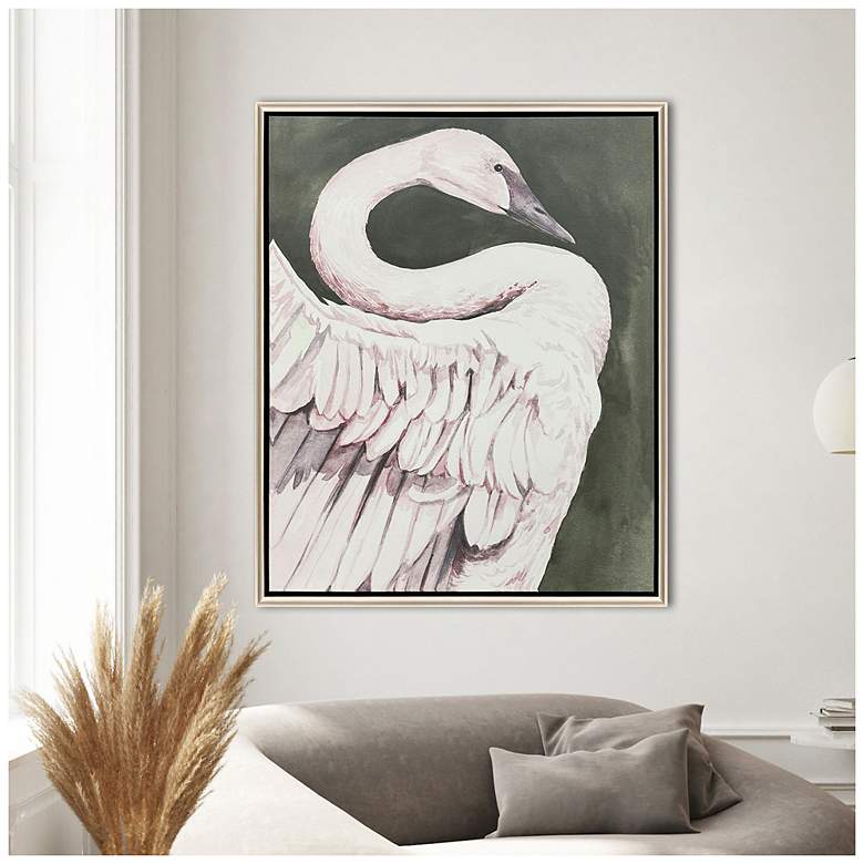 Image 4 Swan Dance I 34"W x 42"H Transitional Canvas more views