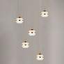 1_Swank 15" Wide Brass Metal 5-Light LED Pendant