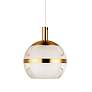 4_Swank 15" Wide Brass Metal 5-Light LED Pendant more views