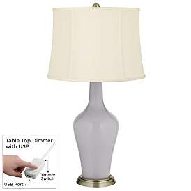 Image1 of Swanky Gray Anya Table Lamp with Dimmer