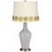 Swanky Gray Anya Table Lamp with Flower Applique Trim