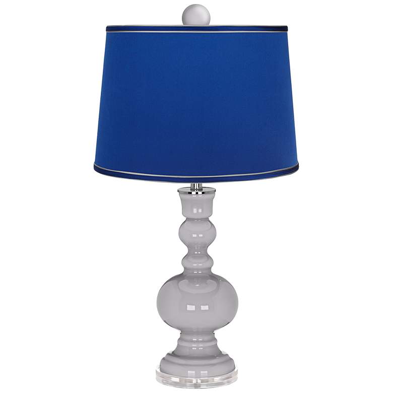 Image 1 Swanky Gray Apothecary Lamp-Finial and Dark Blue Shade
