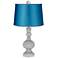 Swanky Gray Apothecary Lamp-Finial and Turquoise Shade