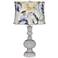 Swanky Gray Apothecary Table Lamp w/ Gray Toned Floral Shade