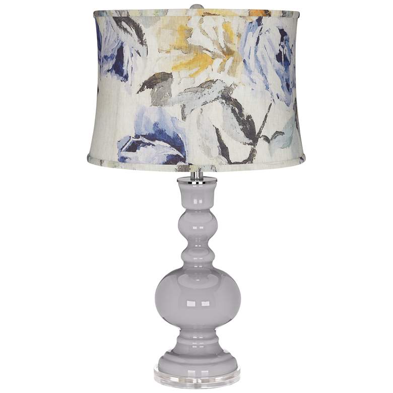 Image 1 Swanky Gray Apothecary Table Lamp w/ Gray Toned Floral Shade