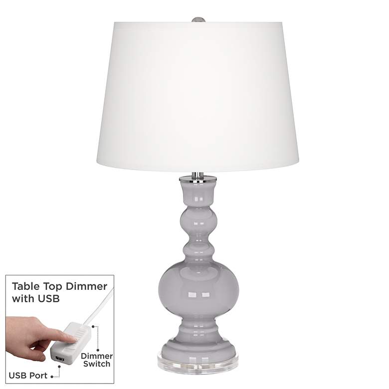 Image 1 Swanky Gray Apothecary Table Lamp with Dimmer