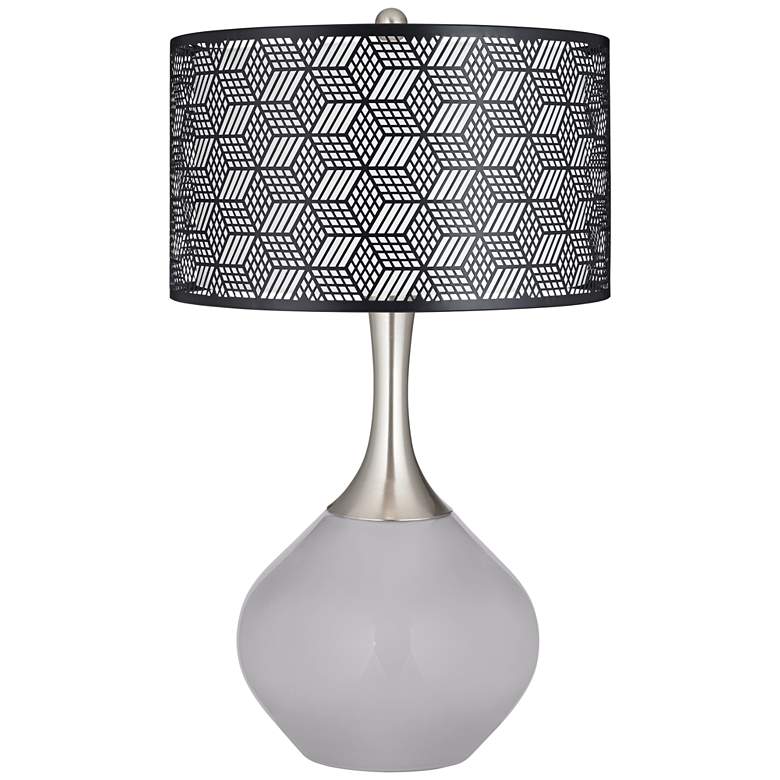 Image 1 Swanky Gray Black Metal Shade Spencer Table Lamp