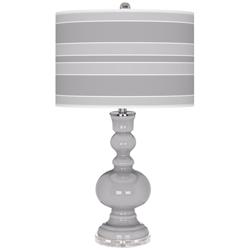Swanky Gray Bold Stripe Apothecary Table Lamp