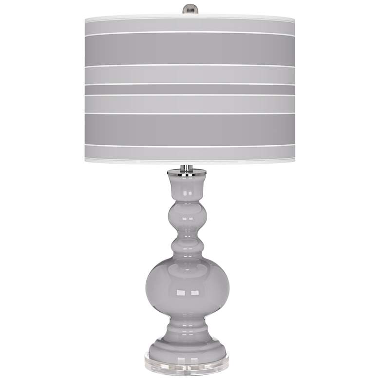 Image 1 Swanky Gray Bold Stripe Apothecary Table Lamp