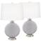 Swanky Gray Carrie Table Lamp Set of 2 with Dimmers