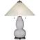 Swanky Gray Fulton Table Lamp with Fluted Glass Shade
