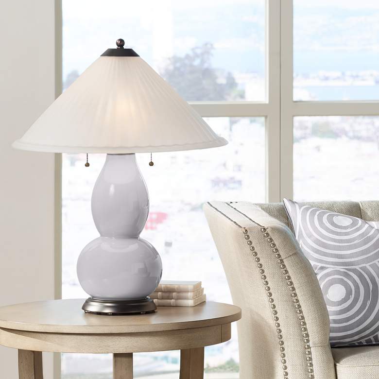 Image 1 Swanky Gray Fulton Table Lamp with Fluted Glass Shade